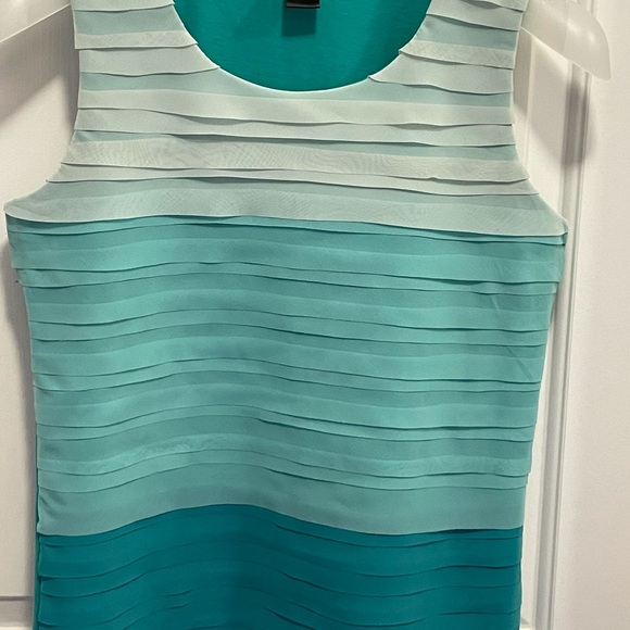 Ann Taylor ombré tank with blue-teal chiffon layers - Picture 5 of 6